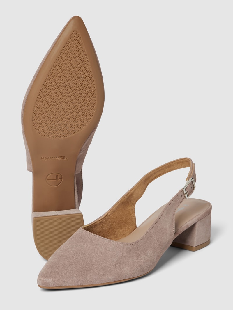 Pumps mit spitzer Form in taupe