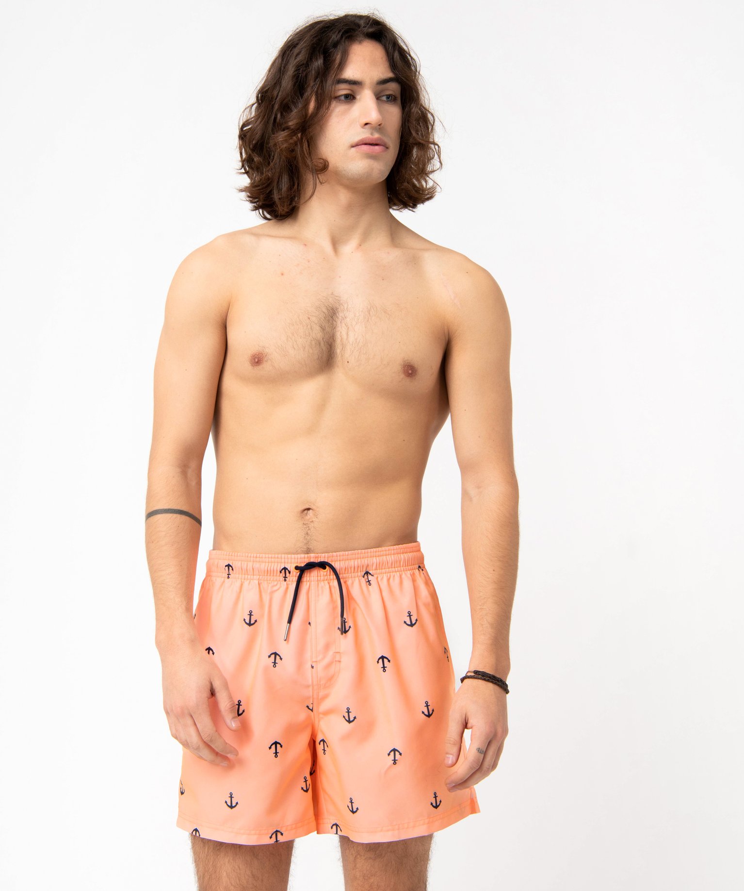 Short de bain homme à motifs ancres marines imprime | GEMO
