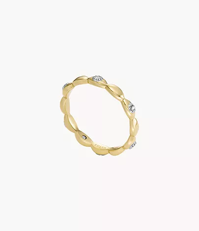 Fossil Ring Sutton Evil Eye Edelstahl goldfarben