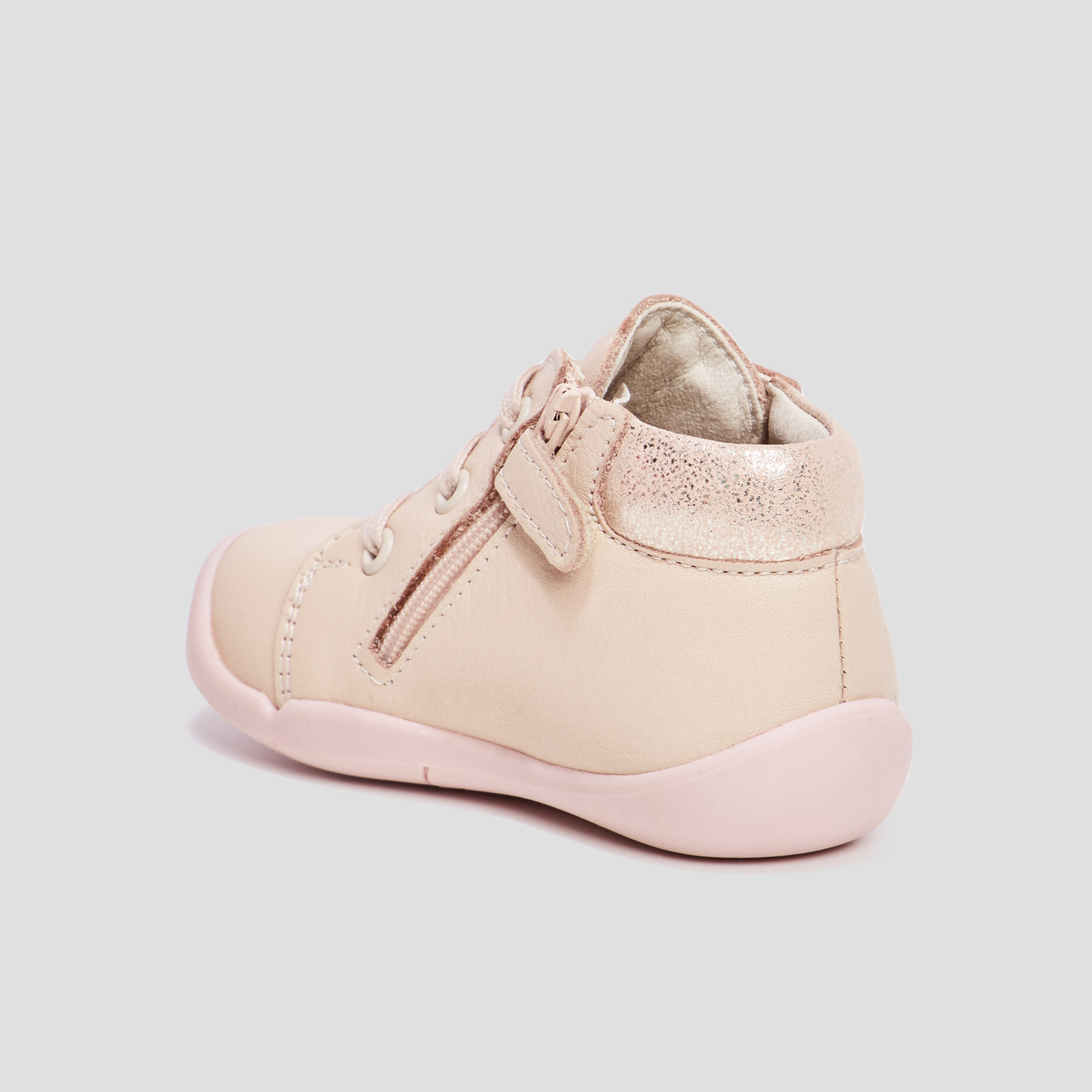 Bottillons en cuir Kickers Waouk rose bébé fille | La Halle