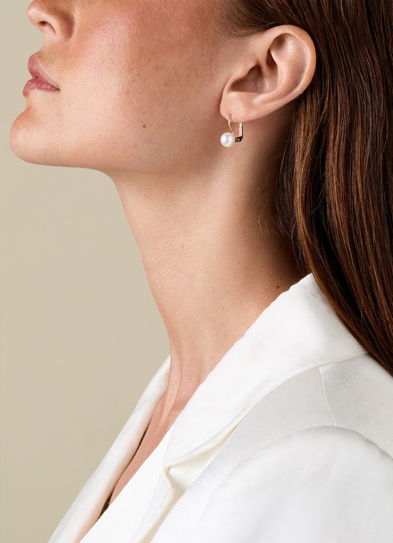 Diamond Point Yellow Gold Earrings Riviera