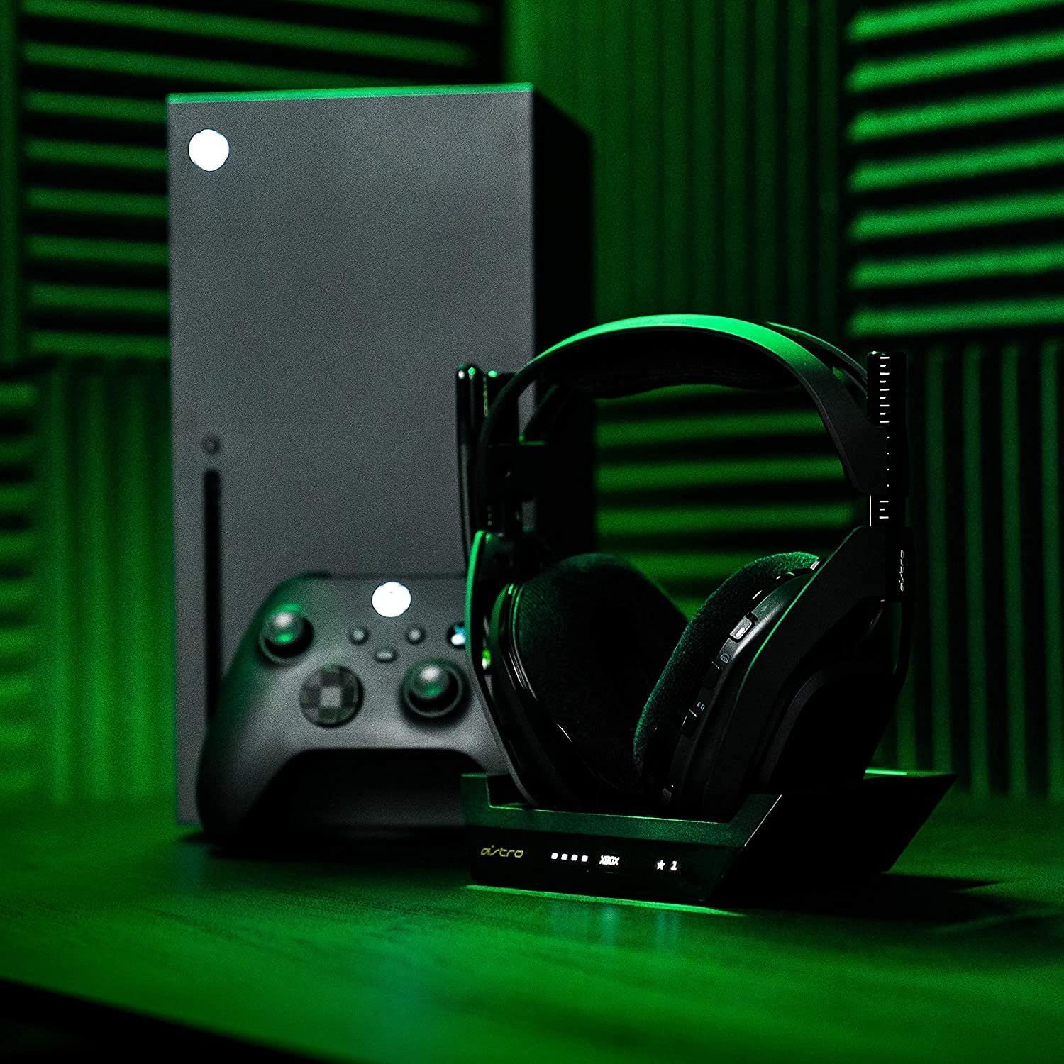 ASTRO Gaming A50 7.1 Surround Atmos Kopfhörer Xbox PC Schwarz Gold Bluetooth-Kopfhörer