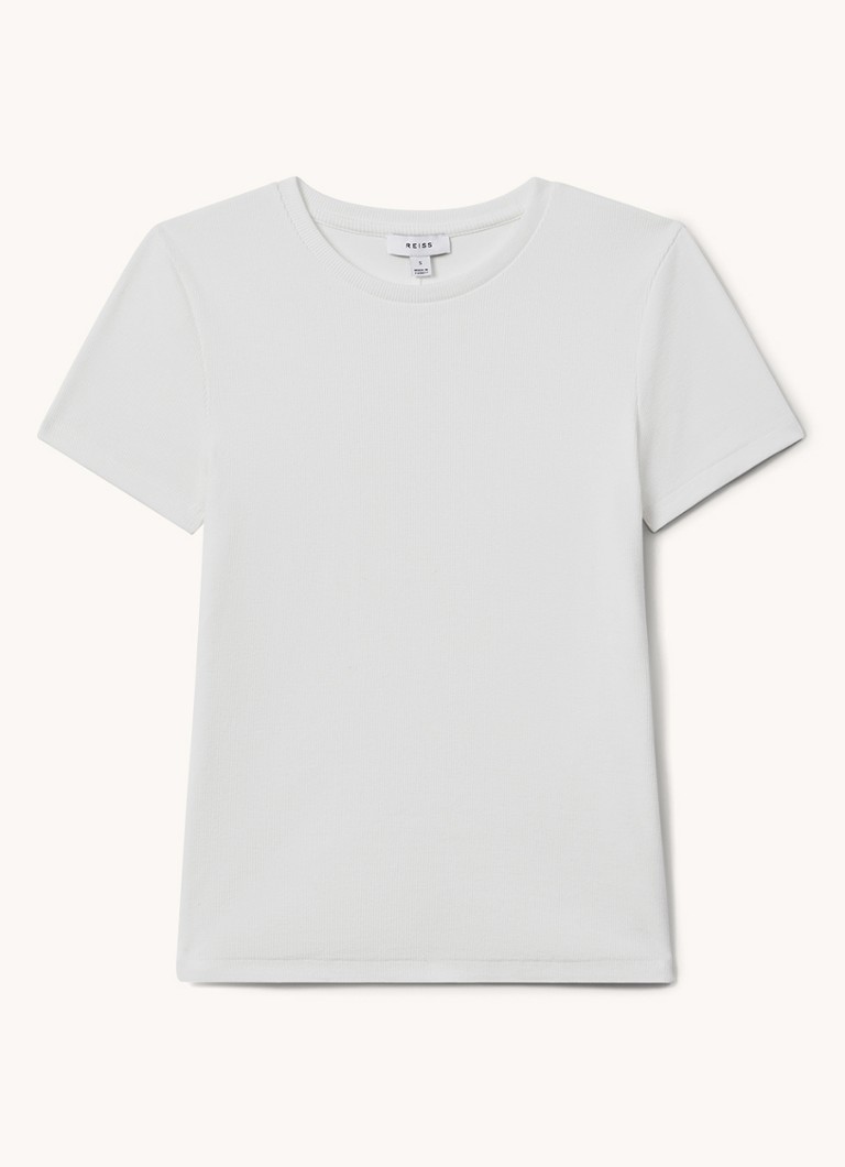 Reiss Victoria T-shirt with ribbed structure