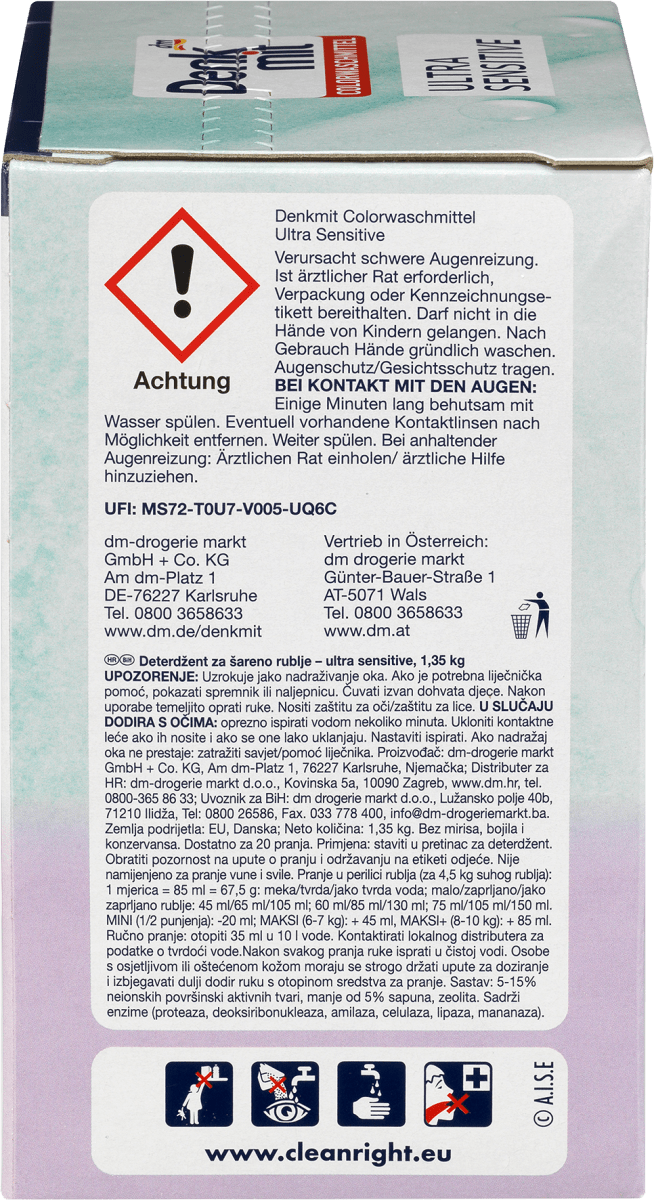 Colorwaschmittel Pulver Ultra Sensitive, 20 Wl