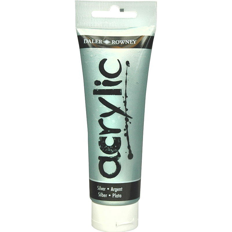 Dealer & Rowney Akrylmaling 120 ml, sølv