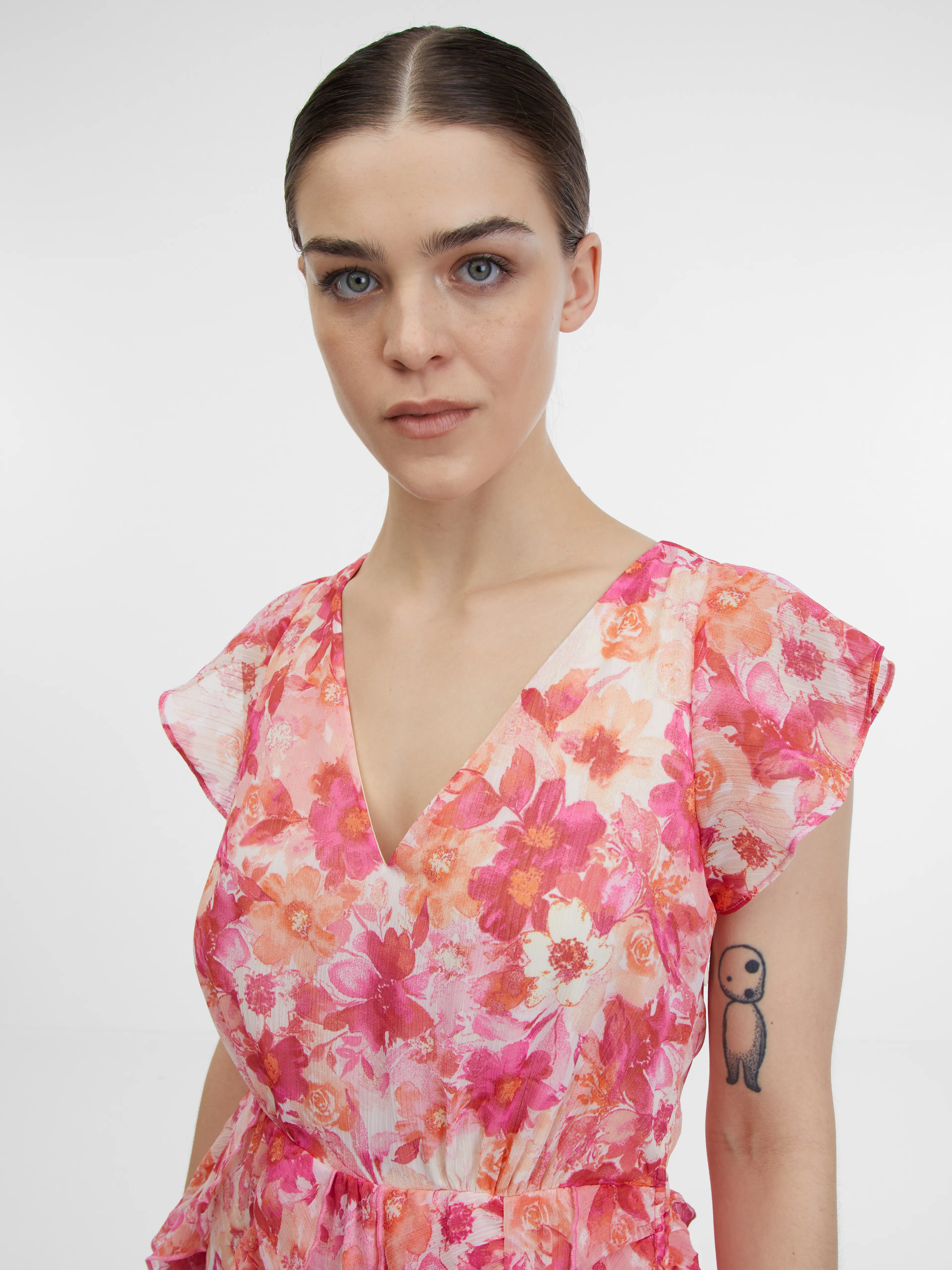 Rosa Damen Maxikleid mit Blumenmuster ORSAY