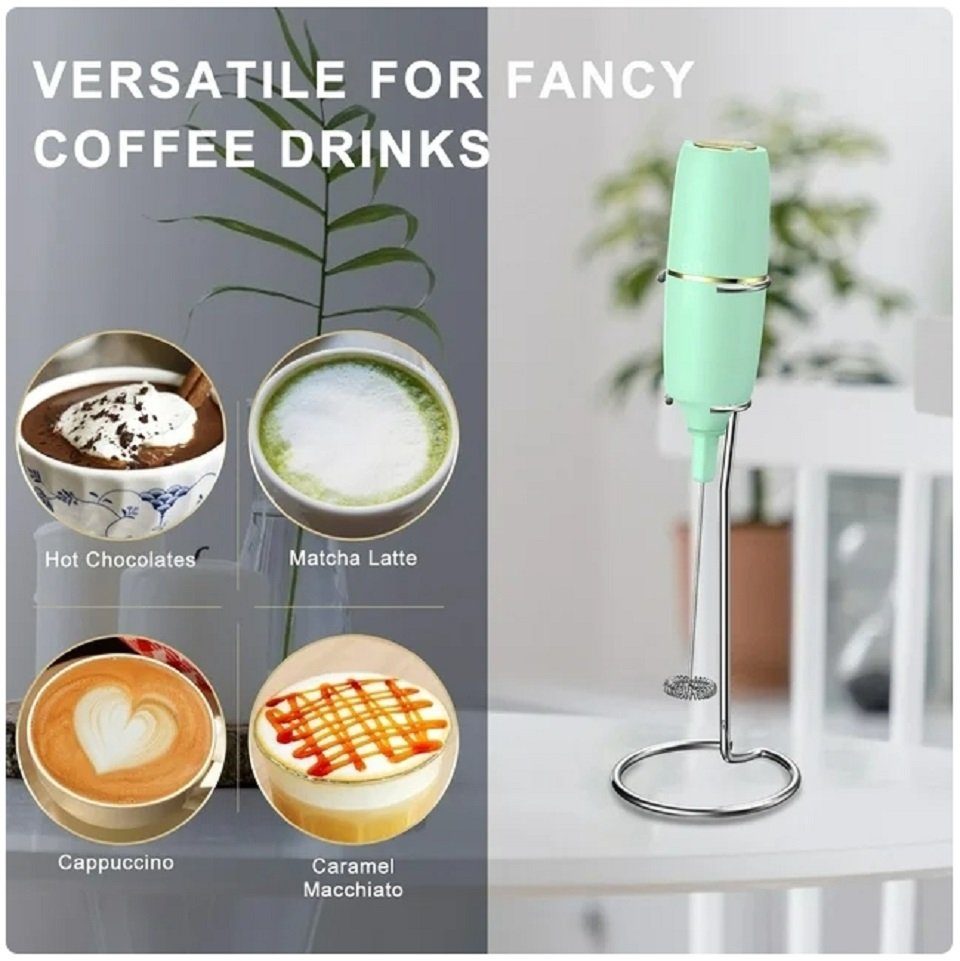 Daskoo Milchaufschäumer Handgehaltener Milchaufschäumer, elektrischer Milchaufschäumer, für Kaffee, Latte, Cappuccino, Matcha und heiße Schokolade