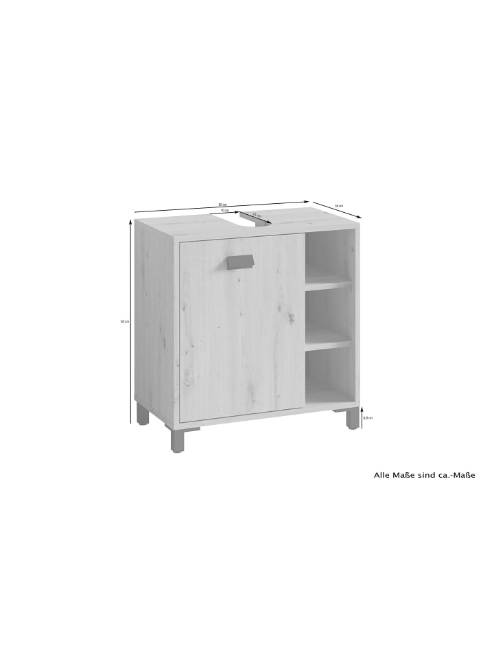 byLiving Waschbeckenunterschrank Wellness in Artisan Eiche - (B) 60 x (H) 62 x (T) 34 cm günstig kaufen onesize