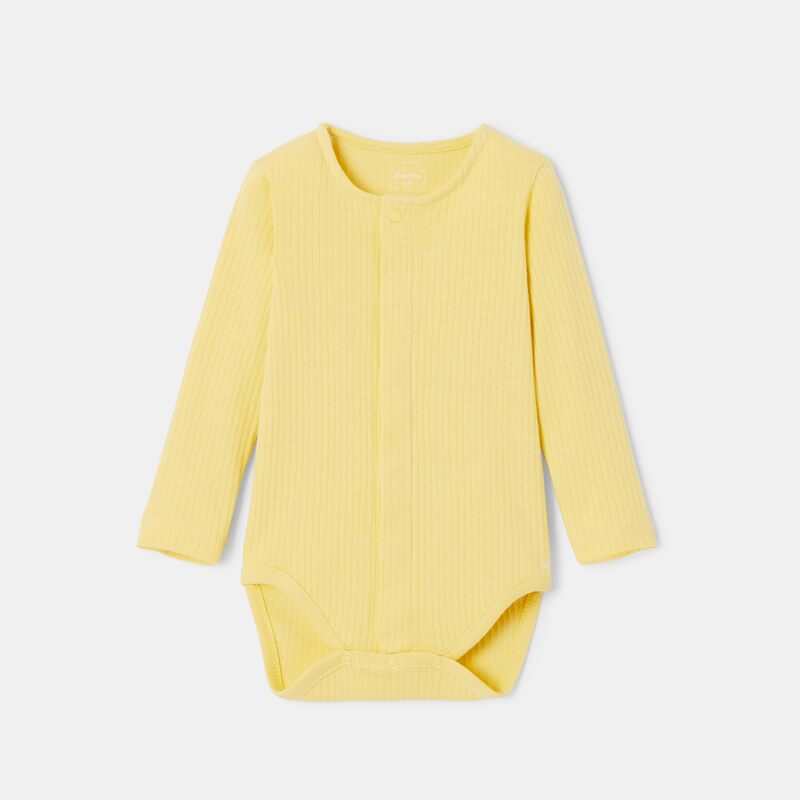 Body manches longues en coton bio jaune naissance Absorba