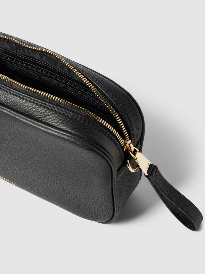 Handtasche mit Label-Print Modell 'TINA' in black