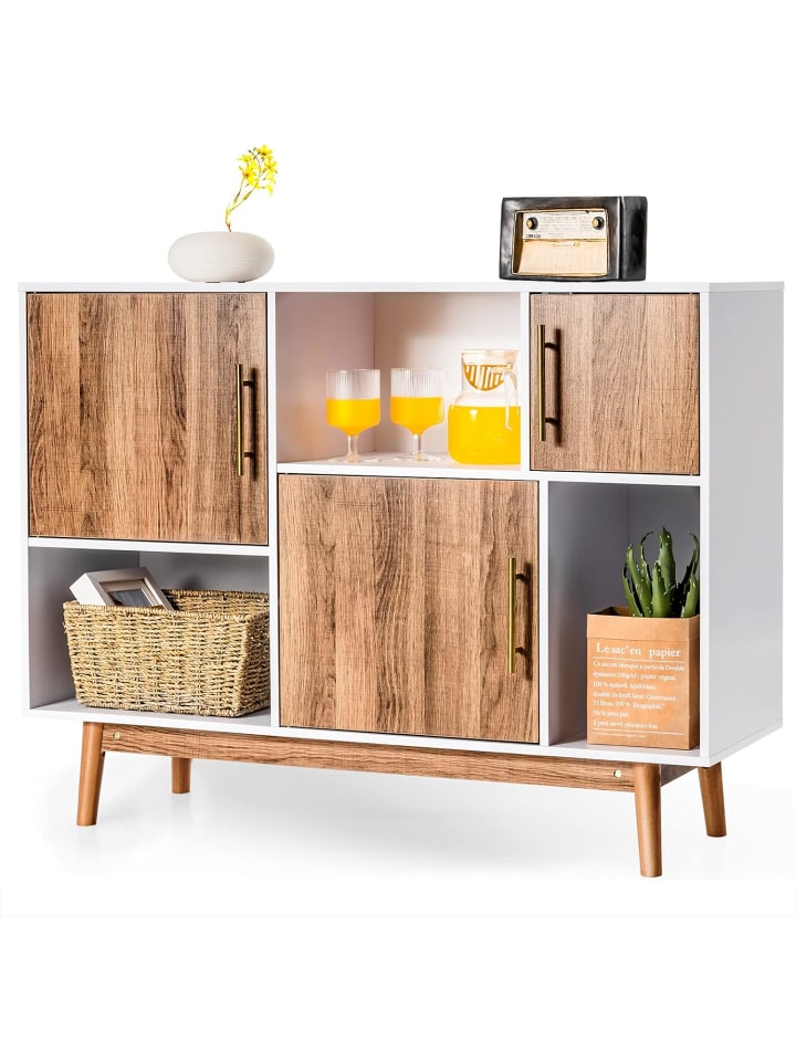 COSTWAY Sideboard 6 Fächer in Beige günstig kaufen onesize