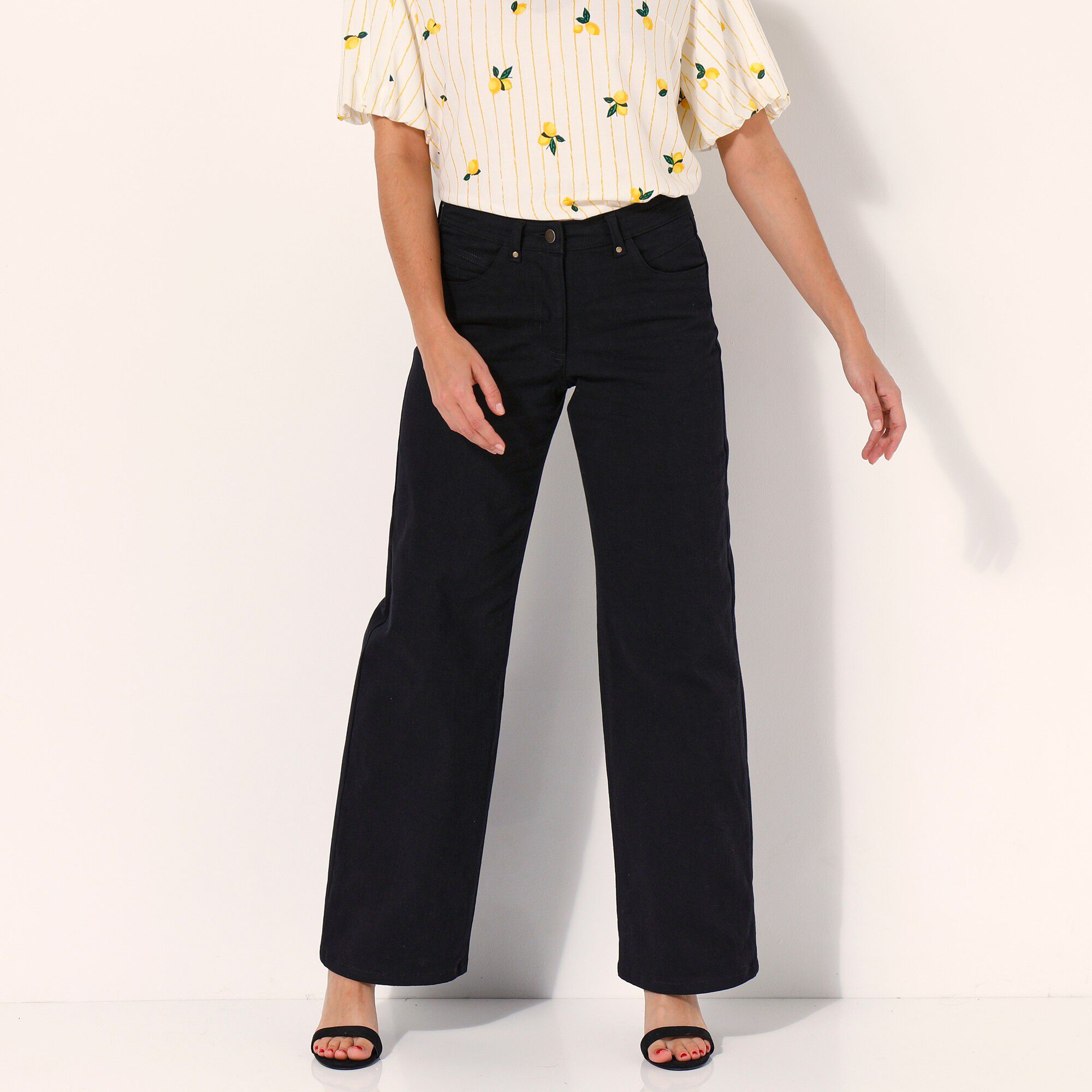 Pantalon couleur coupe large 5 poches