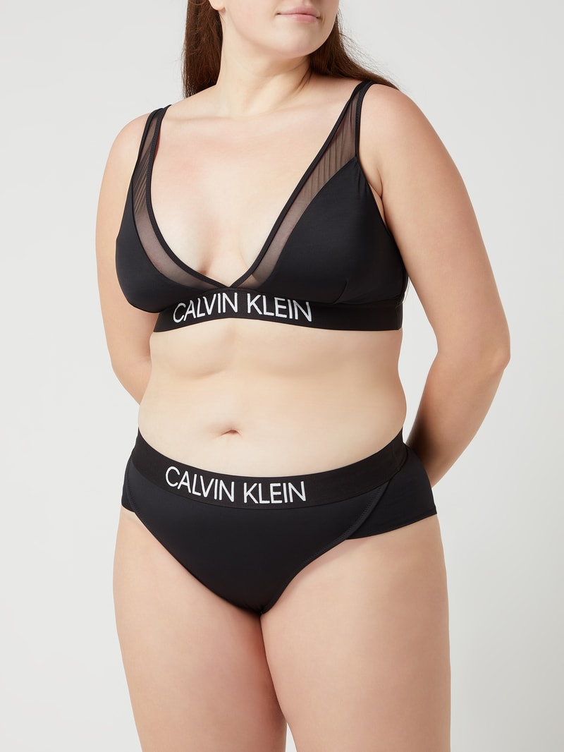 PLUS SIZE Bikini-Hose mit Logo in schwarz