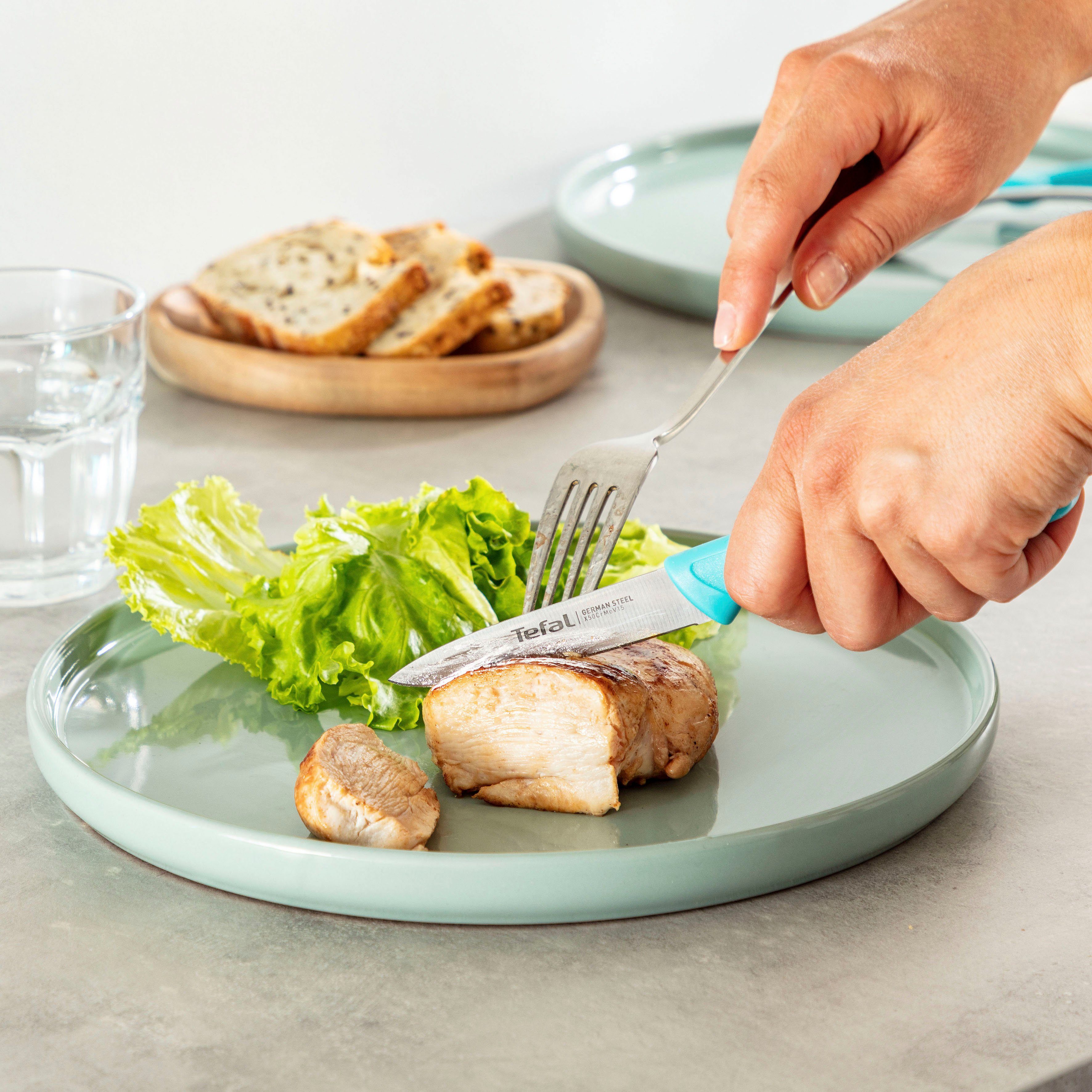 Tefal Messer-Set K273S3 Colorfood (Set, 3-tlg), Edelstahl, korrosionsbeständig, ergonomisch, sicher