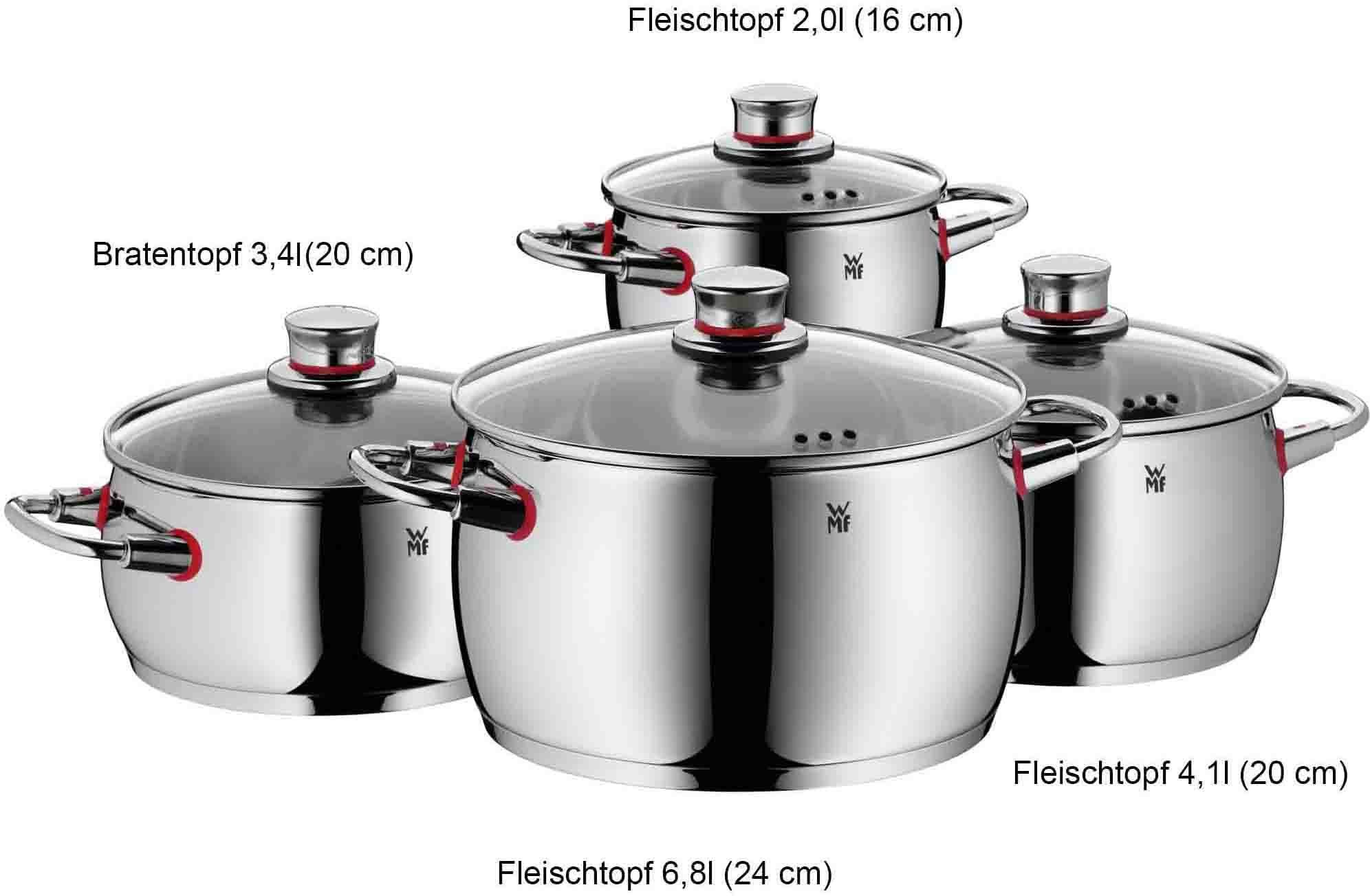 WMF Topf-Set Quality One, Cromargan® Edelstahl Rostfrei 18/10 (Set, 8-tlg), Induktion