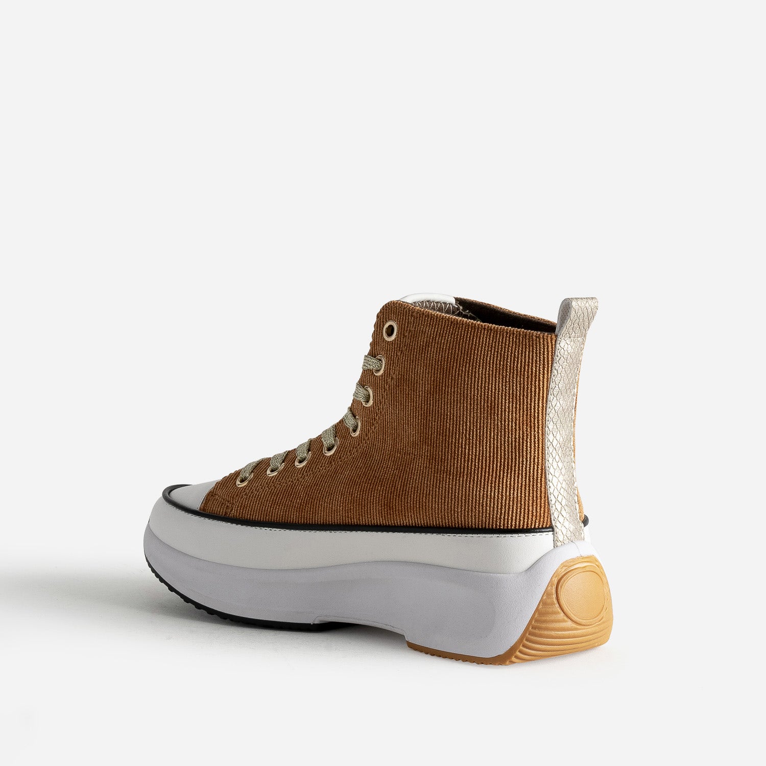 Basket KAPORAL camel velours à plateforme