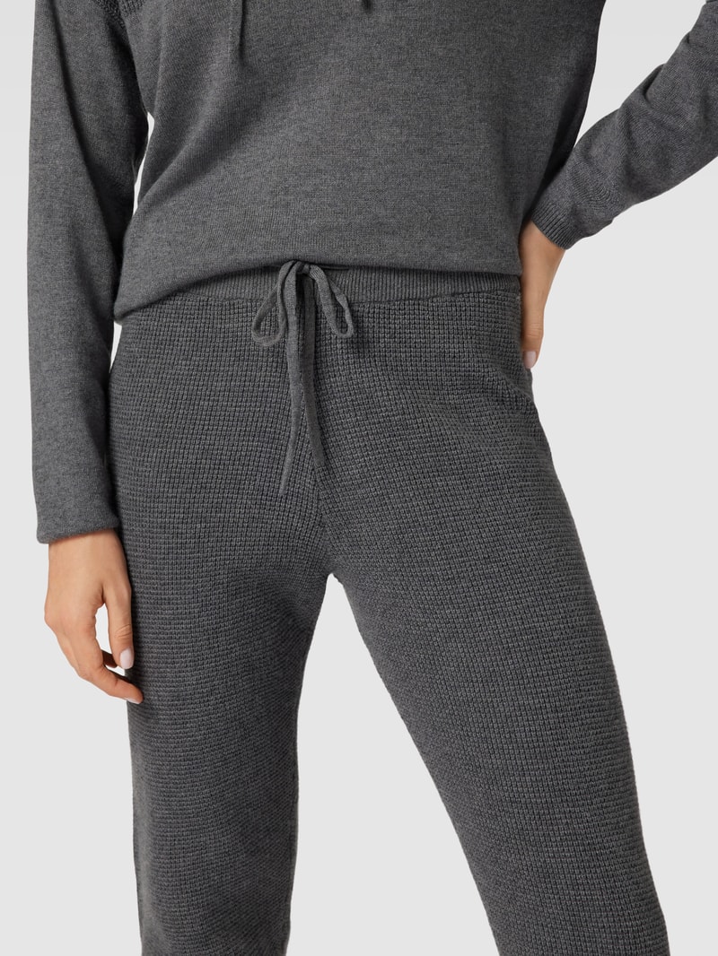 Sweatpants in Strick-Optik in dunkelgrau meliert