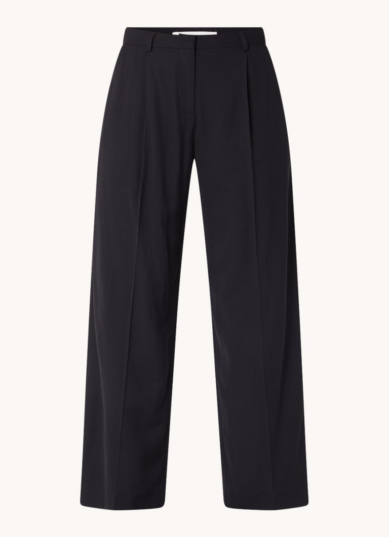 Pantaloni Gona de la ba&sh cu talie înaltă și croială lată, cu talie evazată la bază.