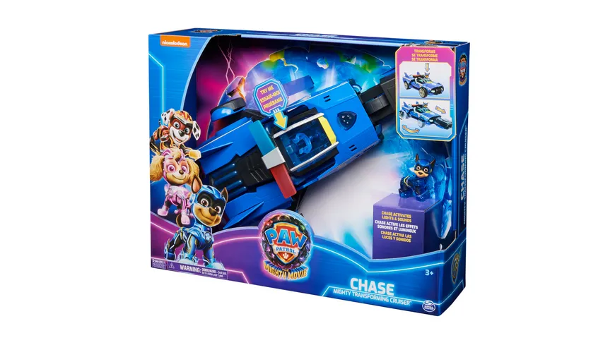 Spin Master - PAW Patrol: Der Mighty Kinofilm, Chases Deluxe Superhelden-Raketenfahrzeug