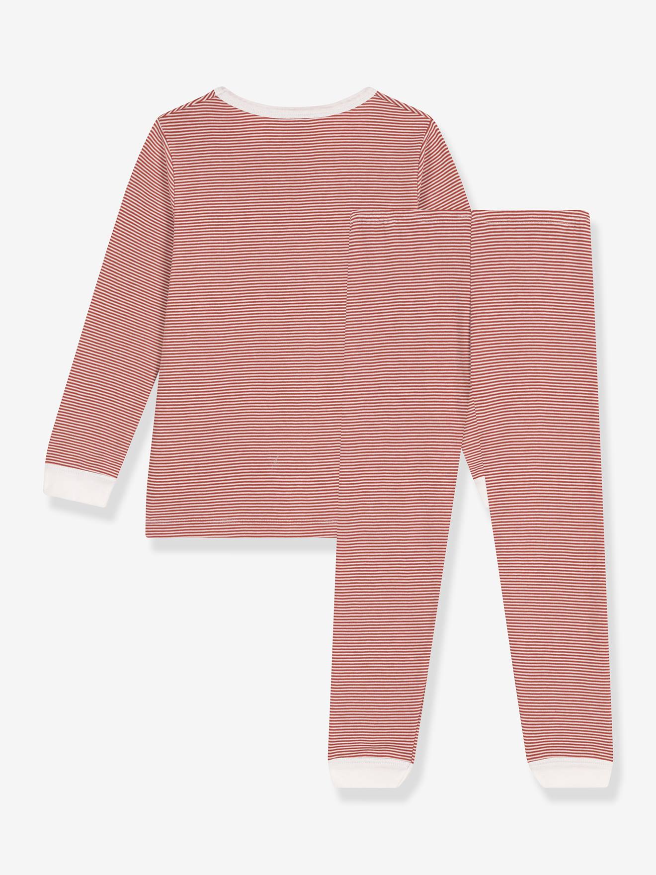 Petit Bateau Geringelter Kinder Schlafanzug PETIT BATEAU - rot gestreift