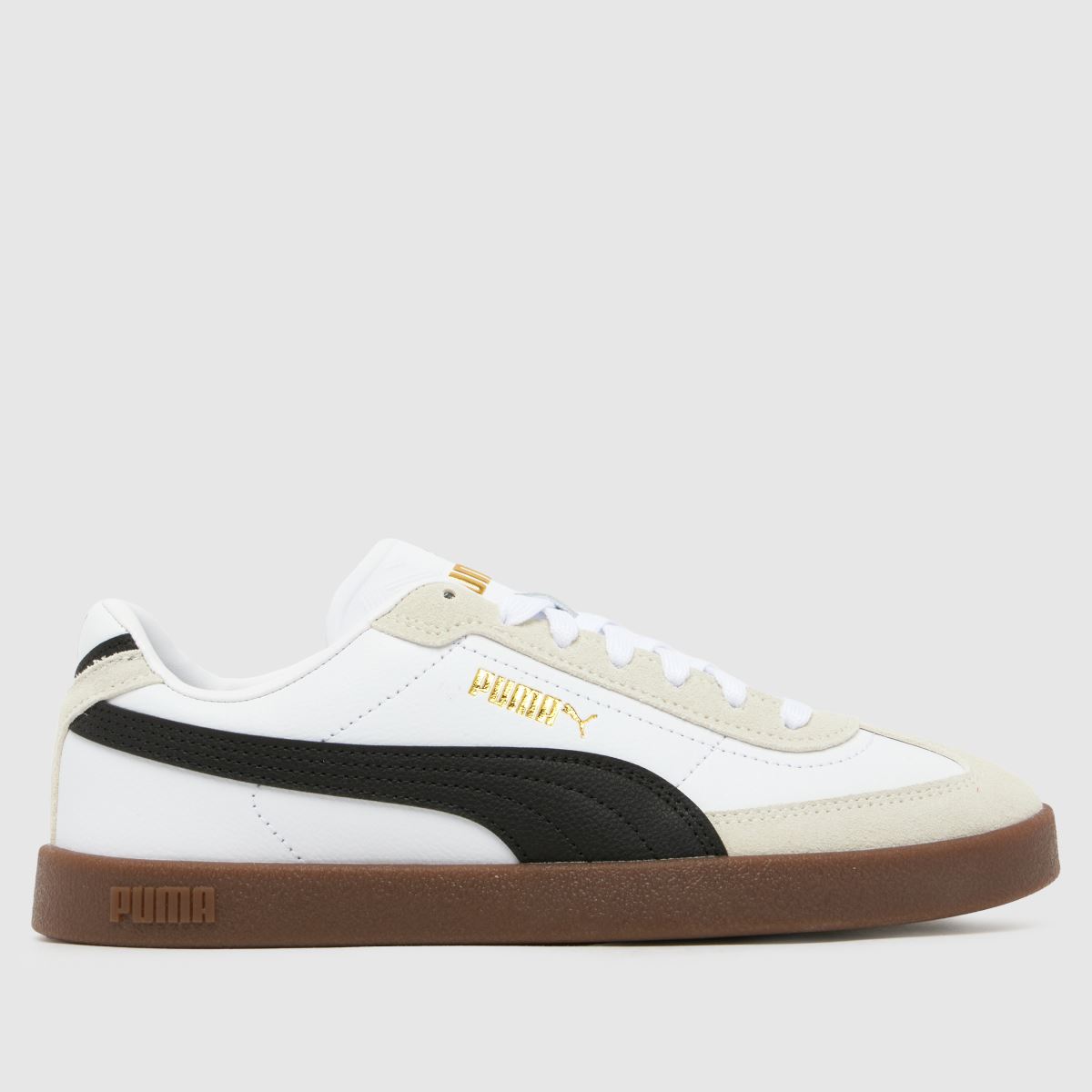 PUMA vita och svarta Club II Era ungdomsskor