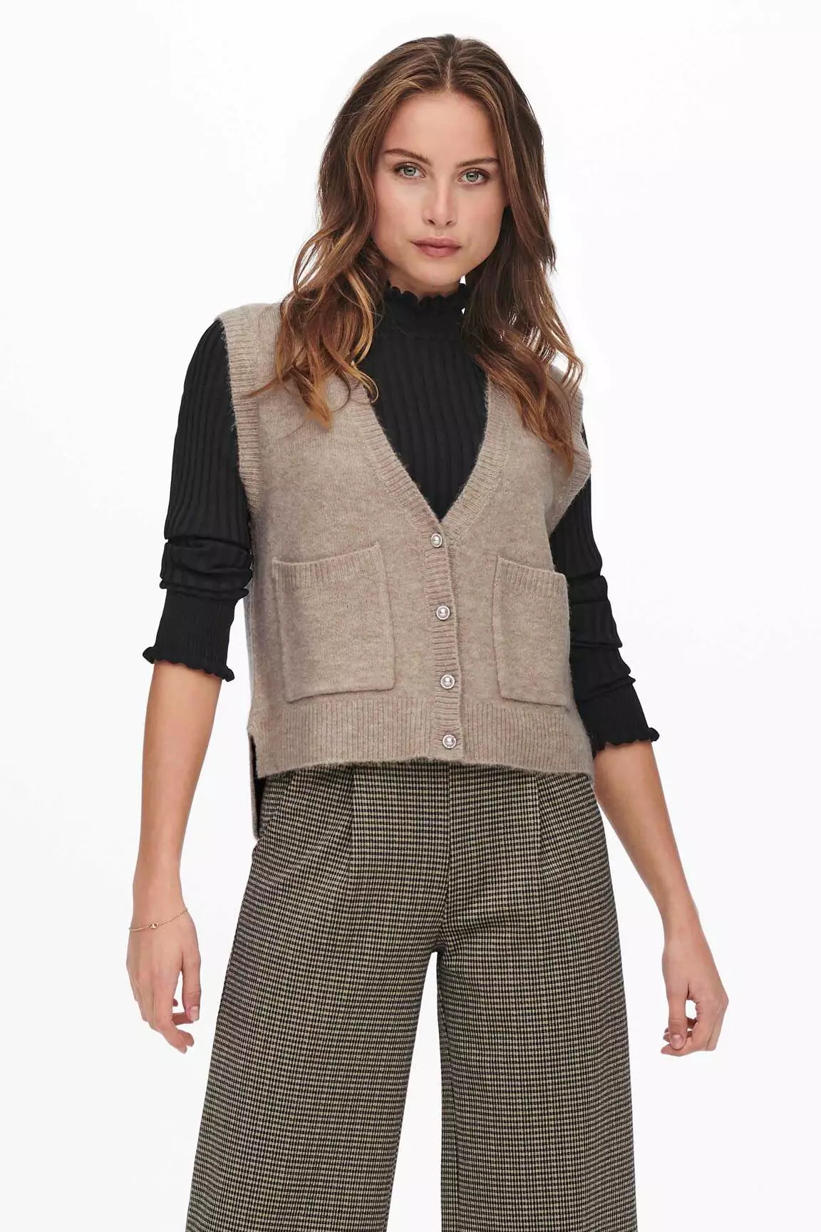 Only Grosse Maille Femme couleur beige