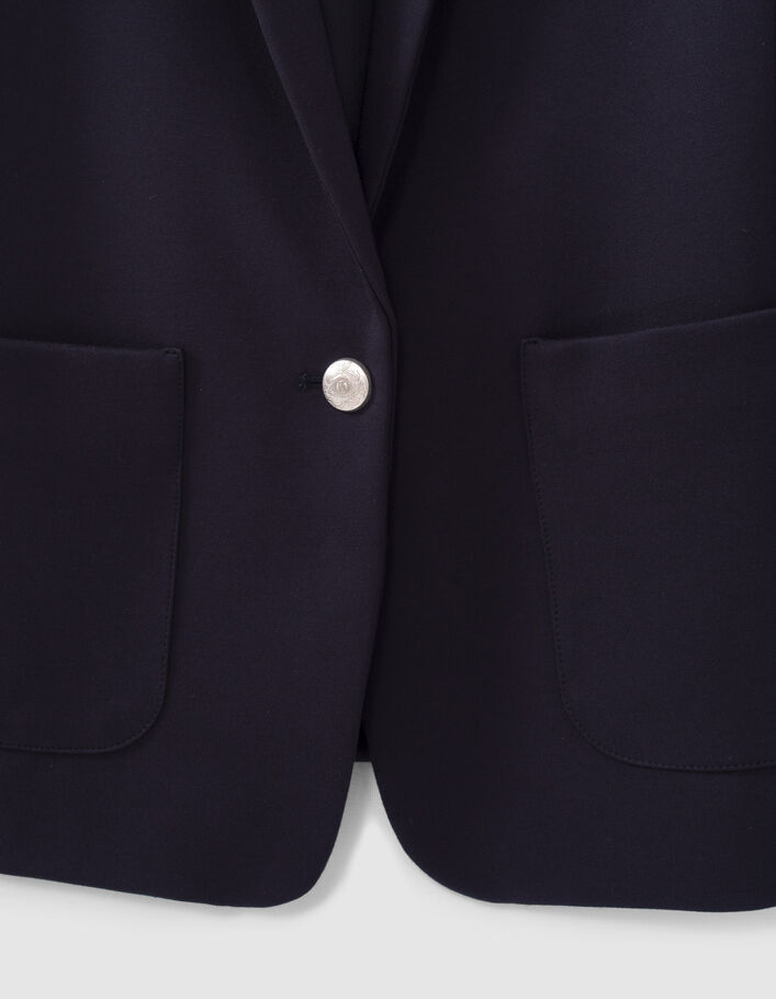 Veste tailleur marine rayures col et manches femme