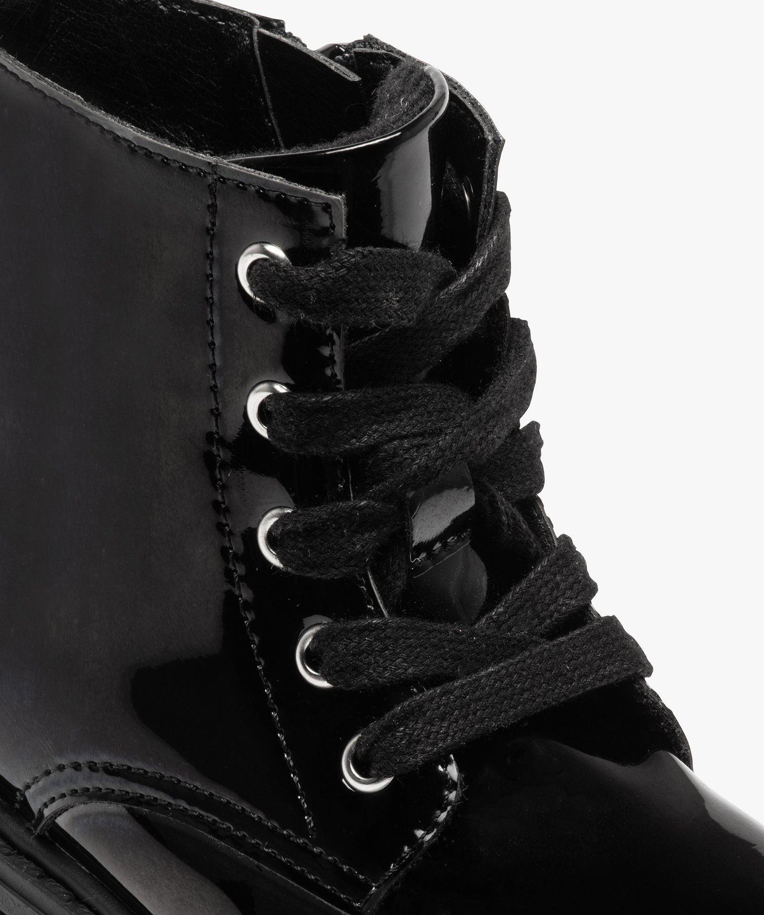 Boots fille vernies fantaisie à doublure chaude noir | GEMO