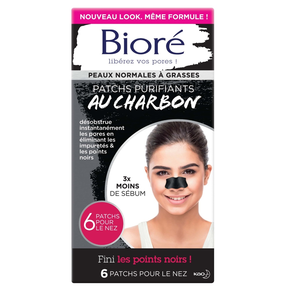 bioré Patchs Purifiants au Charbon Patchs anti-points noirs pour le nez