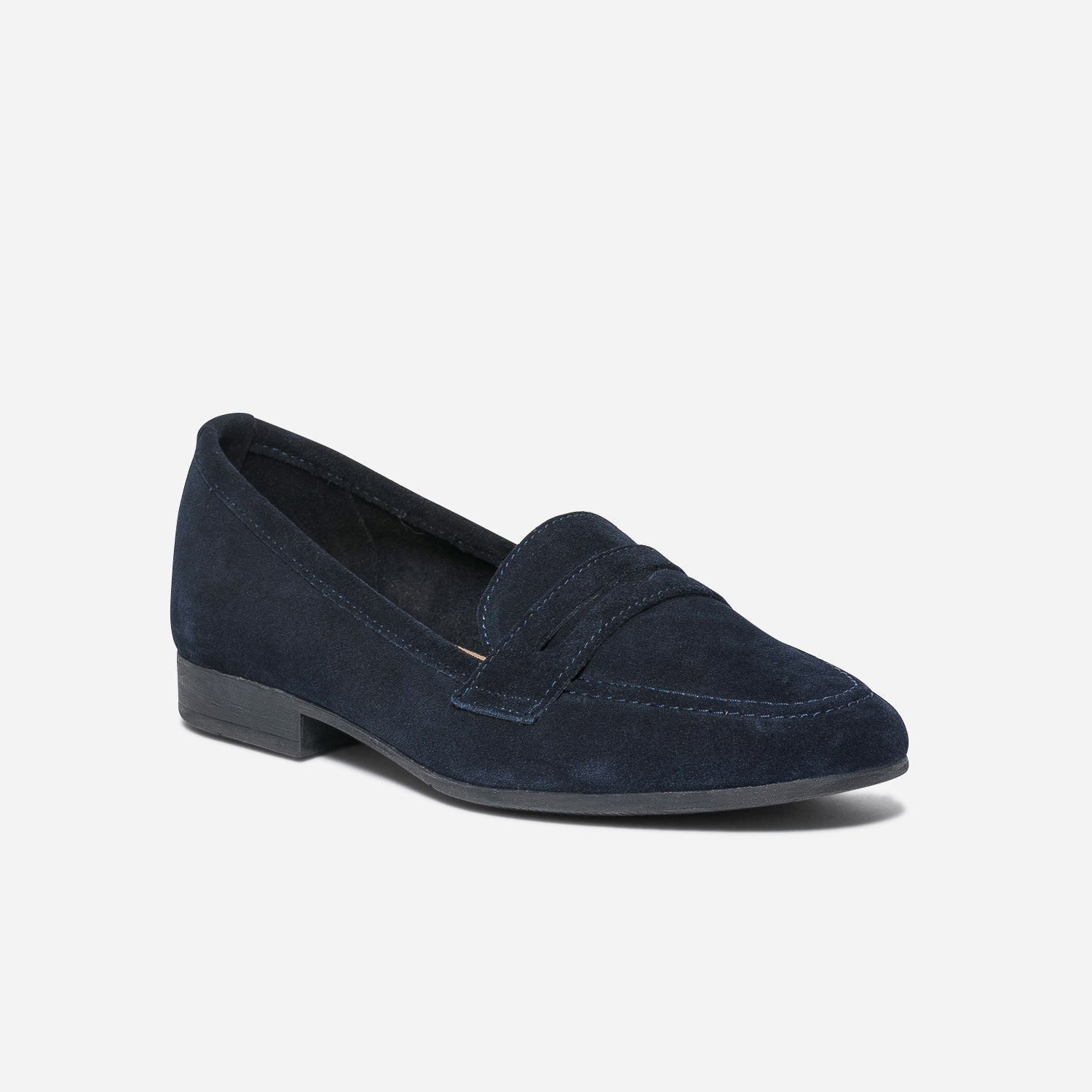 Mocassin marine éco-conçu en cuir velours