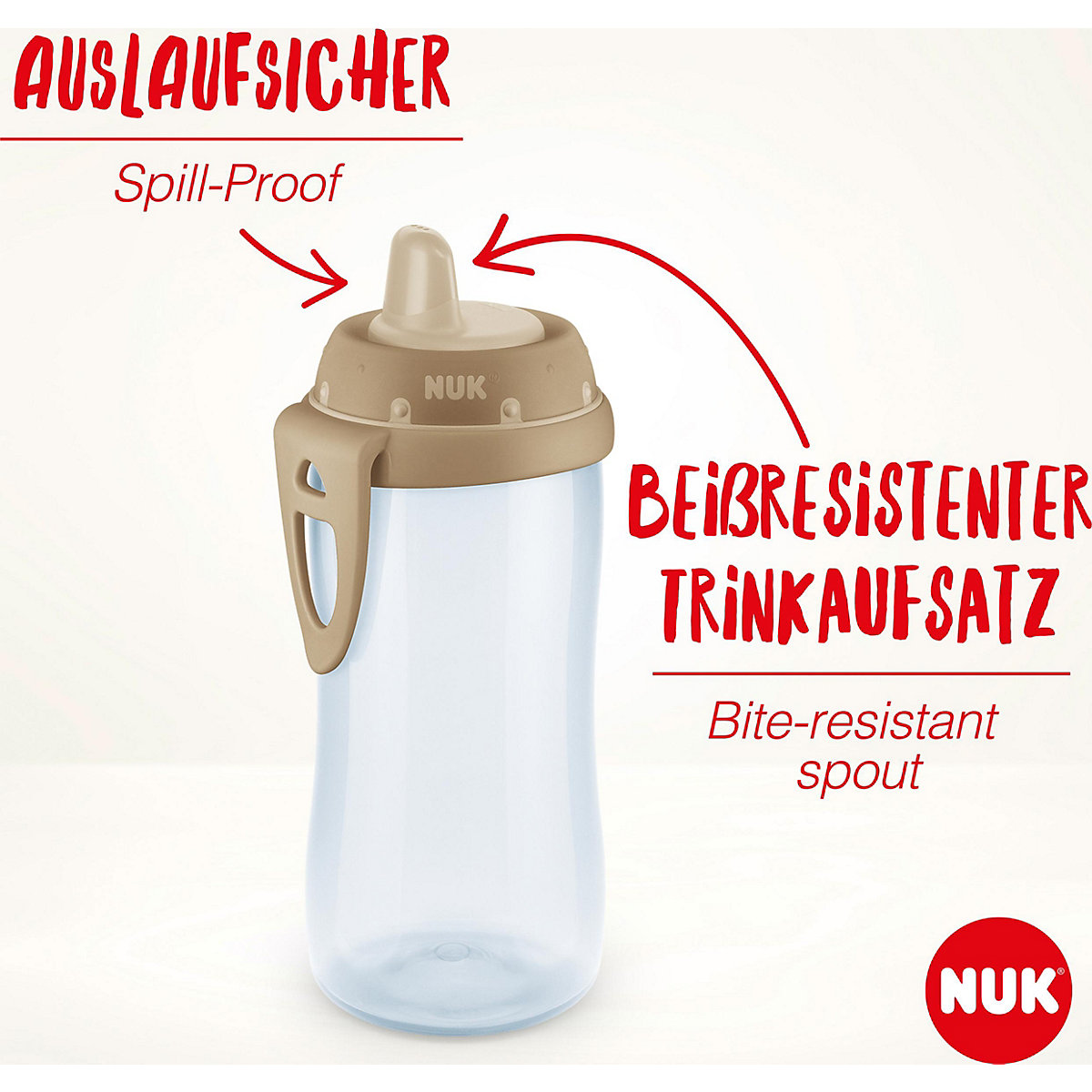 NUK   Lion King Kiddy Cup mit harter Trinktülle, 300ml, auslaufsicher, ab 12 Monaten, 1 Stück