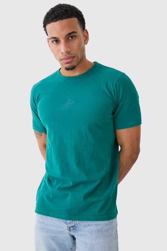 Slim Fit Man Washed Crew Neck T-shirt