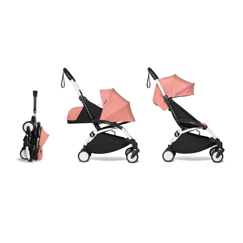 Poussette complète Yoyo2 châssis blanc assises 0+ et 6+ ginger Babyzen