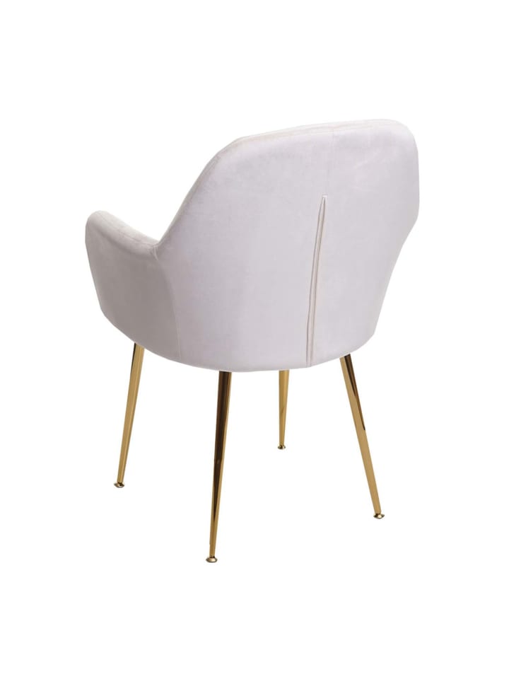 MCW 2er-Set Retro Esszimmerstuhl F18, Samt creme-weiß, goldene Beine günstig kaufen onesize