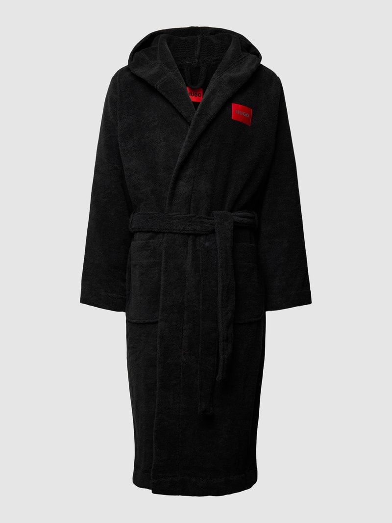 Bademantel mit Schalkragen Modell 'TERRY' in schwarz