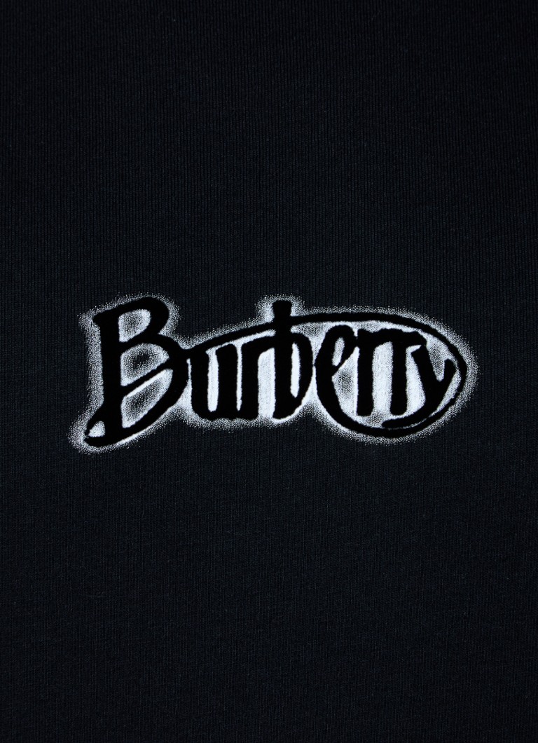 Burberry T-krekls ar pūkaina logotipa apdruku