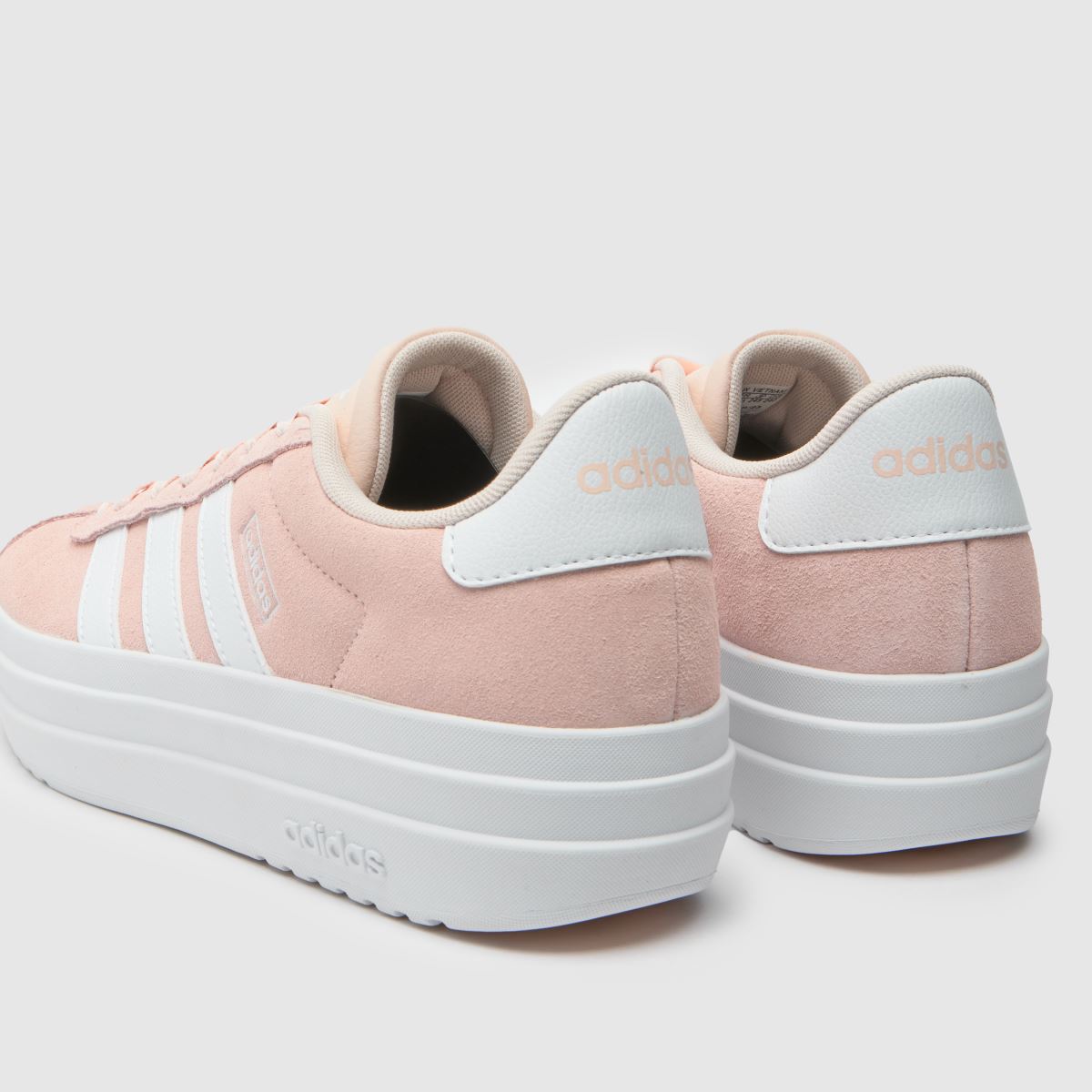 adidas vl court bold träningsskor i vitt och rosa