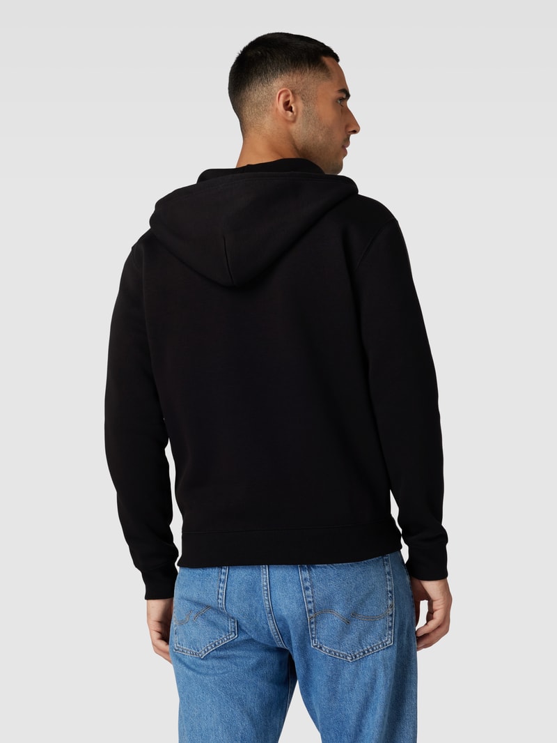 Sweatjacke mit Logo-Stitchings in schwarz