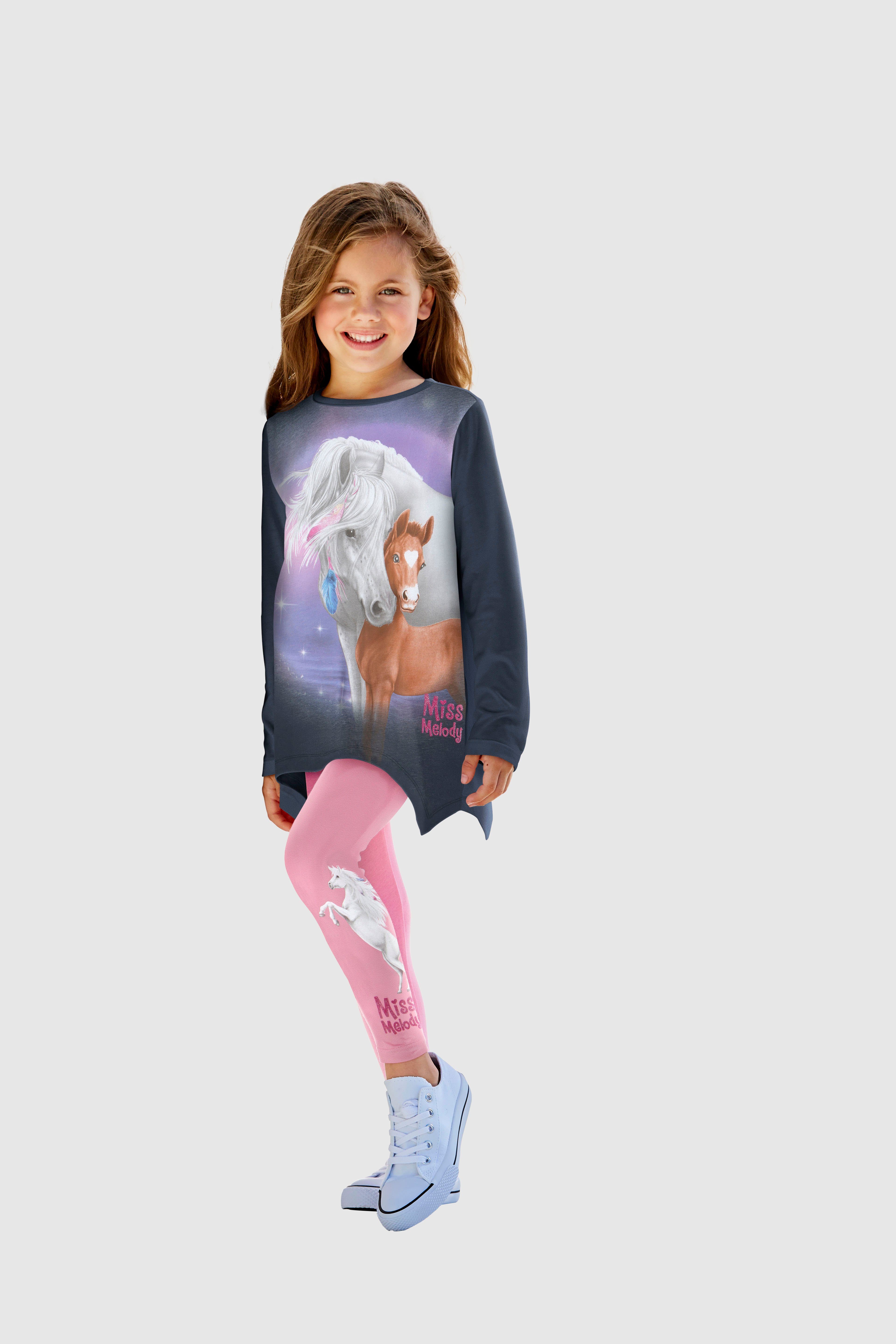 Miss Melody Langarmshirt & Leggings (Set, 2-tlg) mit tollen Pferdedrucken