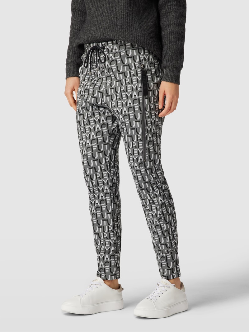 Sweatpants mit Allover-Muster Modell 'FUTURE' in dunkelgrau