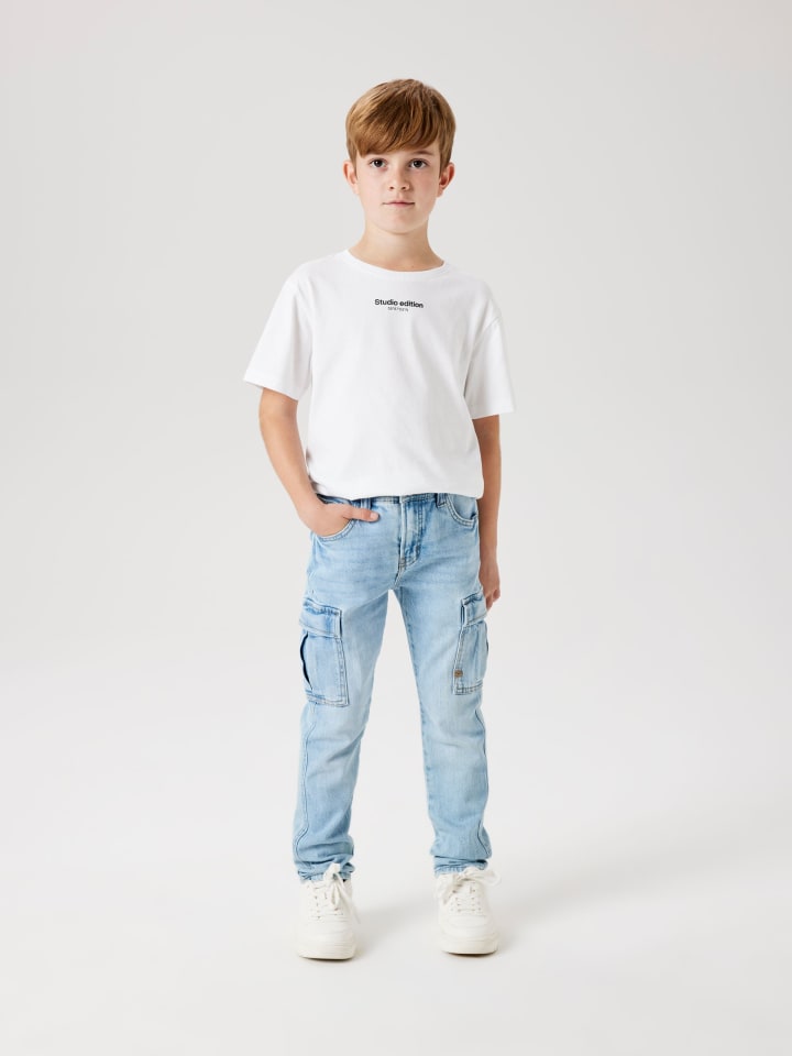 name it Cargojeans NKMSILAS TAP CARGO JEANS 6650-AZ in light blue denim günstig kaufen