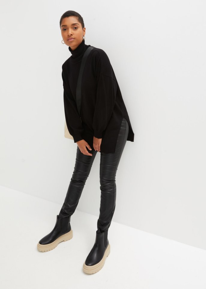 Langer Rollkragenpullover