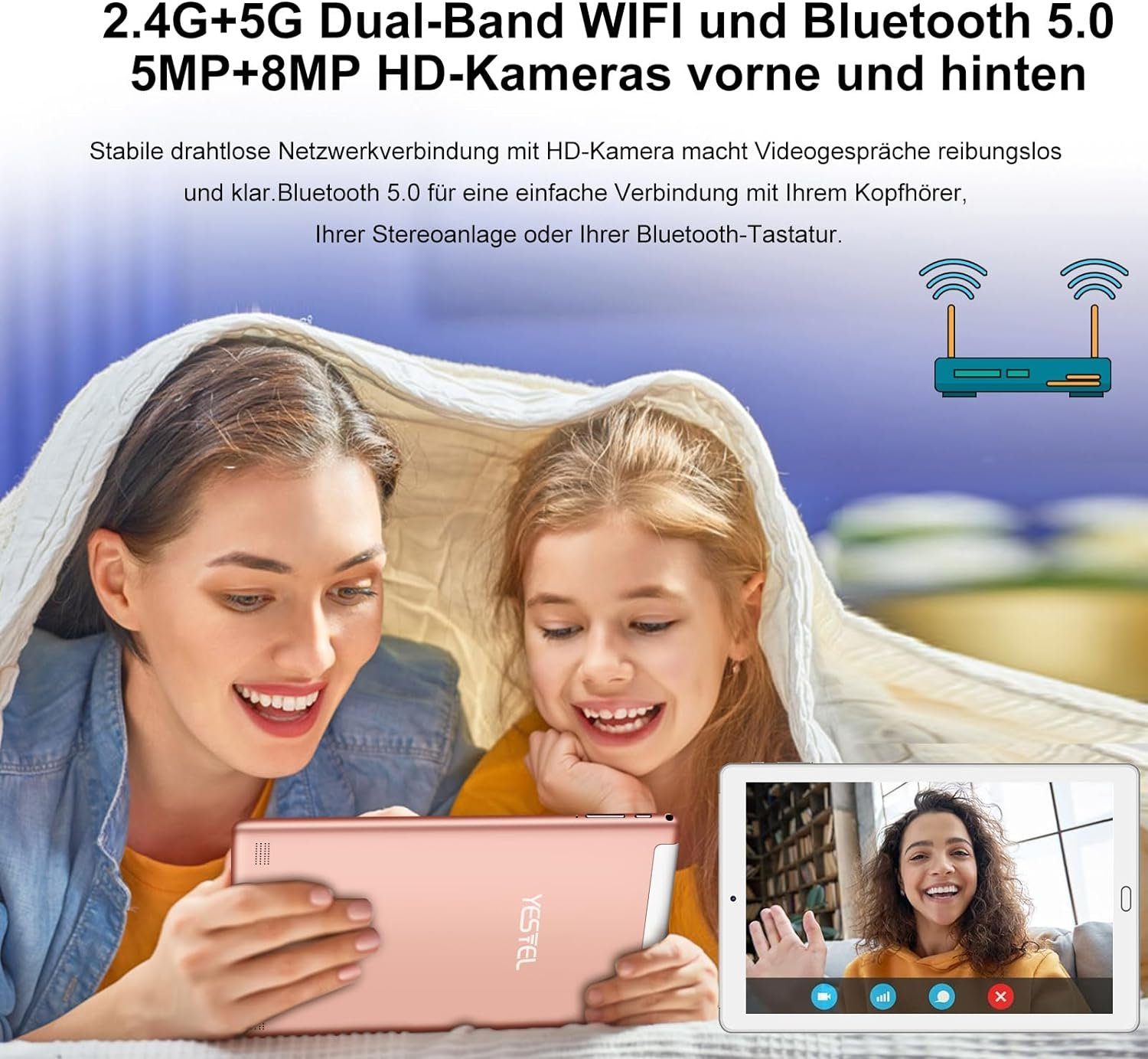 YESTEL 10GB RAM (Erweiterbar auf 1TB) Tablet (10