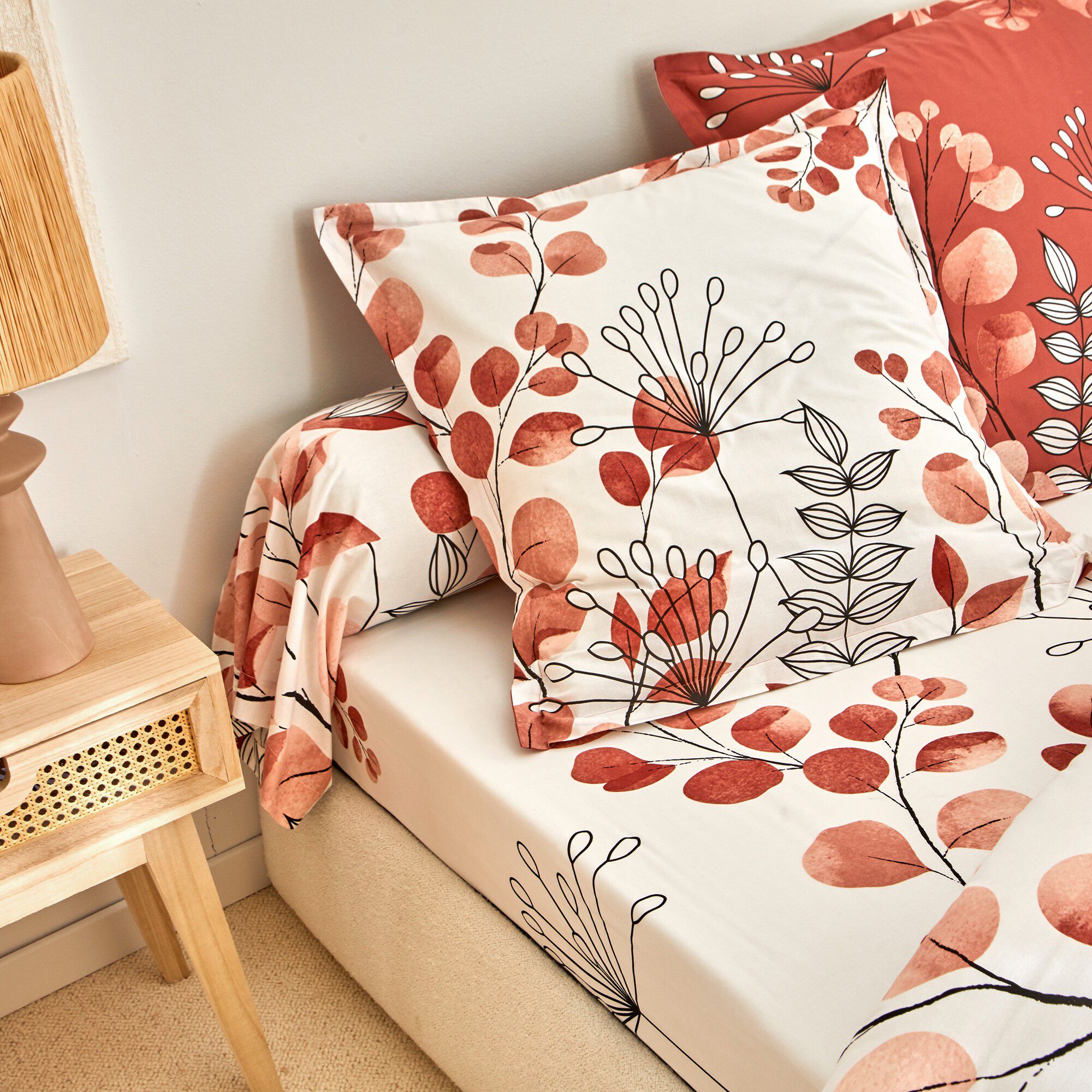 Linge de lit Danae en coton imprimé