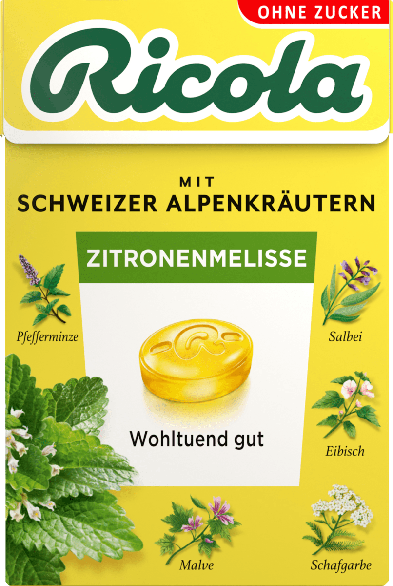 Bonbon, Zitronenmelisse, zuckerfrei, in der Taschenbox, 50 g