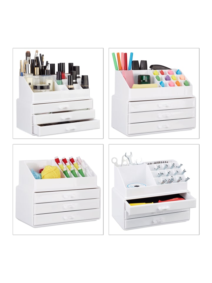 relaxdays 2x Makeup-Organizer in Transparent günstig kaufen onesize