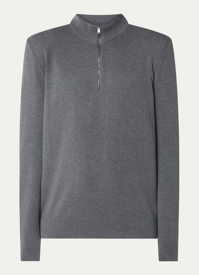 HUGO BOSS Ebrando fine knit half zip sweater