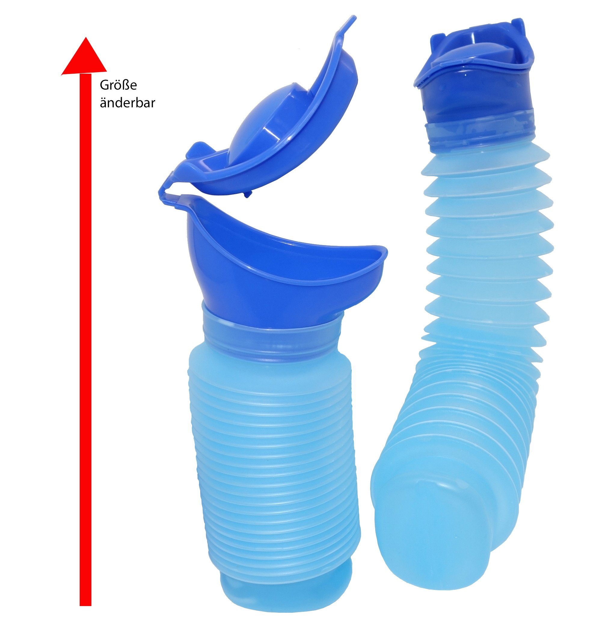 MEDUP Campingtoilette Uriwell Notfalltoilette Urinal Reisetoilette Miniurinal, (Paarset 2Stück unisex, 1-St., für Sie und Ihn unisex Reiseset), ausziehbar 800ml Füllvermögen wiederverwendbar faltbar waschbar