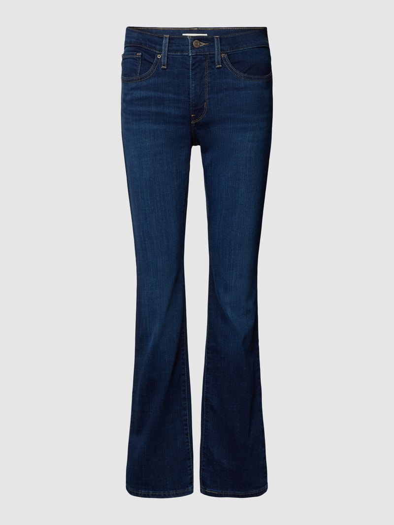 Bootcut Jeans in unifarbenem Design Modell '315™' in marineblau