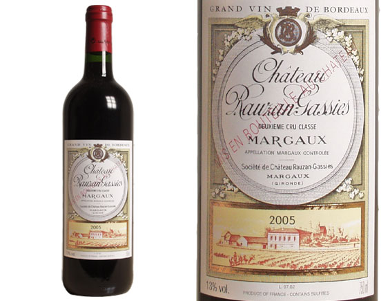 Château Rauzan Gassies Rouge 2005, Second Cru Classé En 1855 Bordeaux Margaux